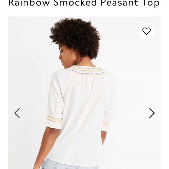Madewell rainbow smocked peasant top - Picture 3 of 6